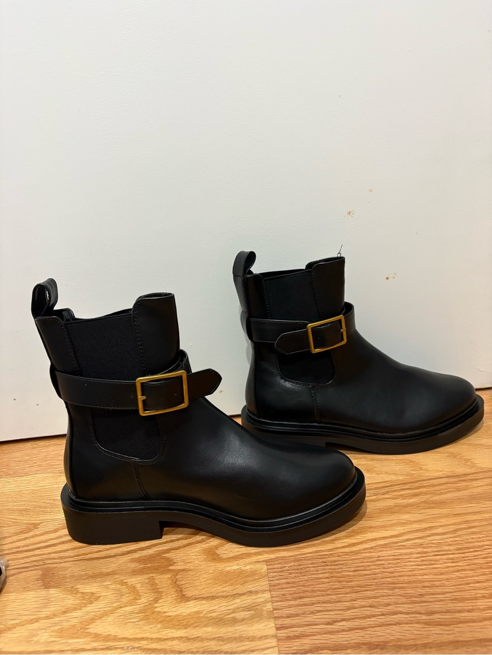 Black Chelsea Boot With Buckle, Ankle Boots for Women